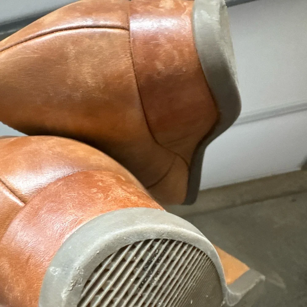 Dansko Shanda Luggage Waterproof Leather Wedge Heels 40 Womens Whiskey‎ Brown